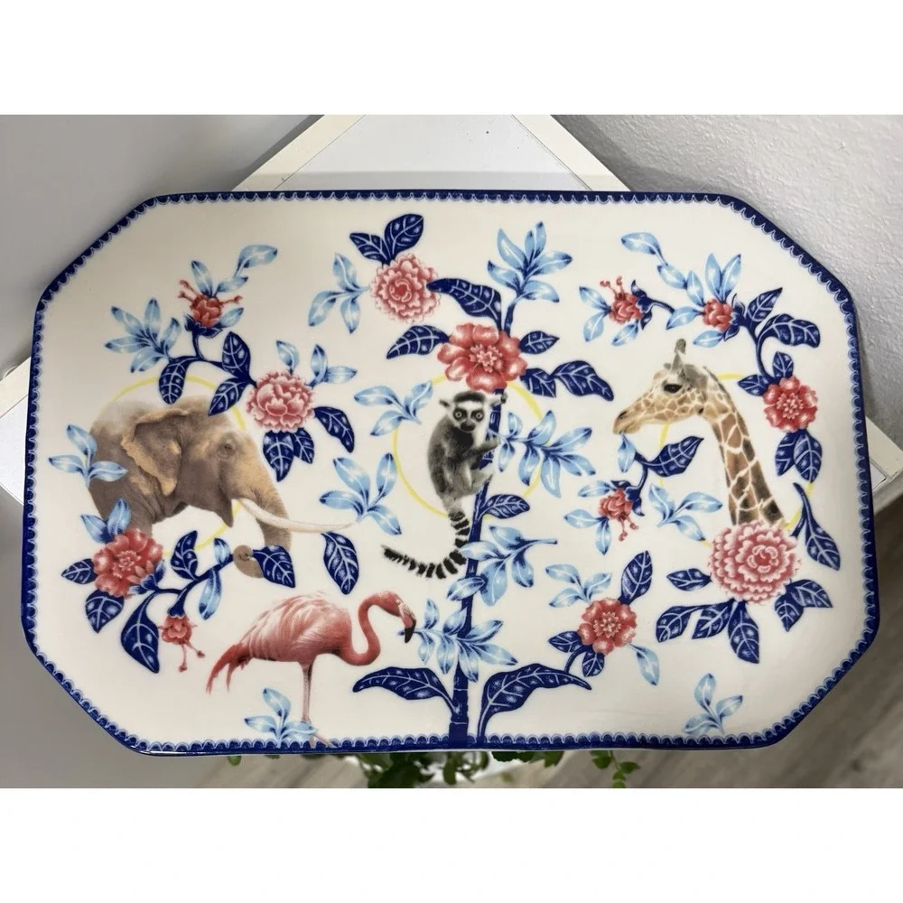 Anthropologie Nature Table Lou Rota Platter Lemur Elephant Flamingo Giraffe